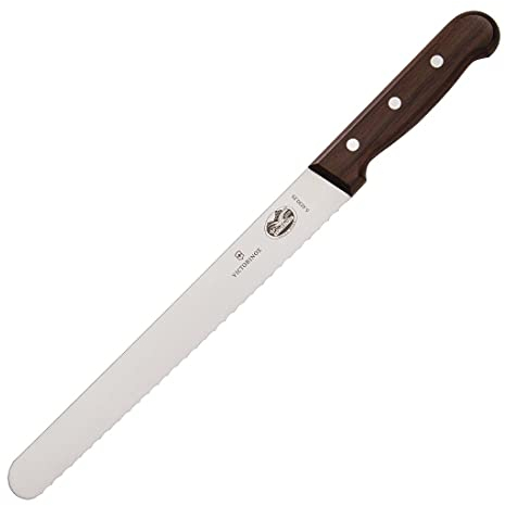 Victorinox, 5.4230.25, Wood, Abspeckmesser, Extra scharfe Klinge, mit Wellenschliff, mit edlem Holzgriff, Braun, Made in Switzerland,