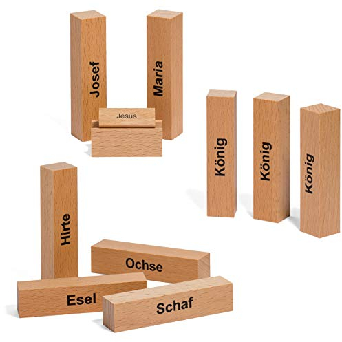 corpus delicti :: Puristische Design-Krippe im Bauhausstil - Moderne Weihnachtskrippe aus Holzklötzchen - Architekten-Krippe