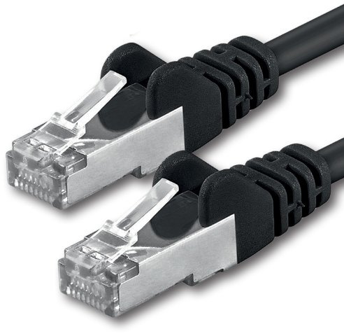 1aTTack - Cavo Patch CAT 5e Crossover FTP con 2 spine RJ45 nero 5 m