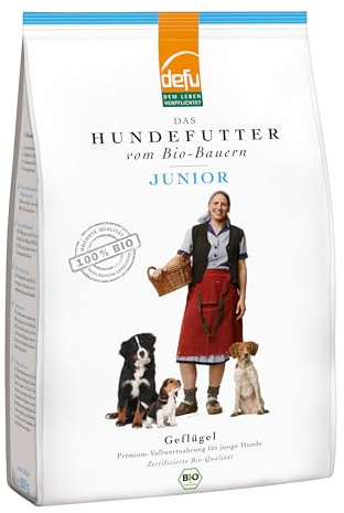defu Hundefutter | 1 x 800 g | Junior Bio Geflügel | Premium Bio Trockenfutter für Junge Hunde