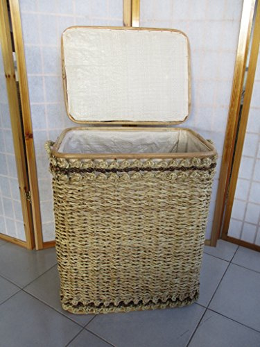 CESTO PORTABIANCHERIA VIMINI RATTAN BANANO CM 43x33x54H PORTA BIANCHERIA