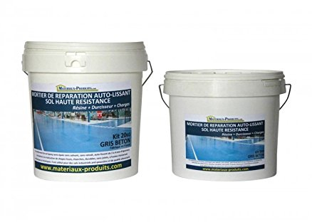 MATPRO - Mortier Époxy Coloré Autolissant - pour Sols Haute Résistance, Ateliers, Stockage - Applicable Sans Retrait - Anti-Poussière - Gris Basalte - 20Kg
