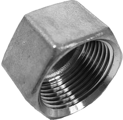 Kappe Sechskant aus V4A Edelstahl 1 1/2 Zoll IG DN40 Innengewinde Innendurchmesser 45mm Gewinde Fitting Trinkwasser geeignet Rohr Verschraubung End Stück Abschluss Verschluss Deckel