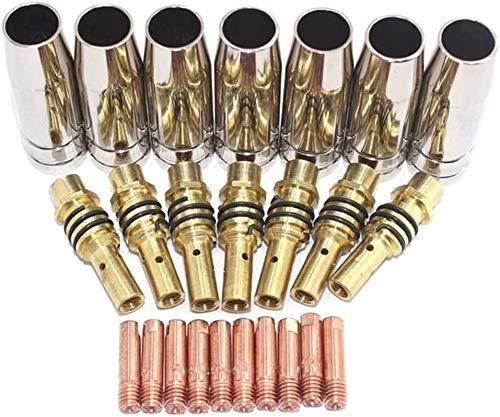 SUSEMSE 24-teiliges mit 15AK Düsen, Kontaktspitzen, Halter, MAG/MIG Schweißgerät, Verbrauchsmaterialien, Schweißwerkzeug, Zubehör für 15AK Schweißmaschine, Taschenlampenpistole, 0,8 mm
