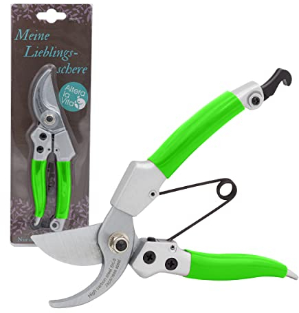 Altera la Vita Tijeras profesionales para floristería, podadora, rosales, pequeñas, ergonómicas, para diestros y zurdos, de alta calidad, cuchillas afiladas de acero SK5, 18 cm, color verde