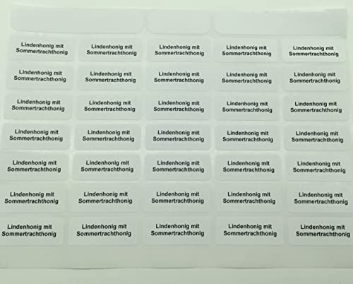 105 St. Sorten-Etiketten -Lindenhonig mit Sommertrachthonig- (3 x35stk) Honigetikett Imker (0,07€/Stk) Honigglasetiketten Honigetiketten
