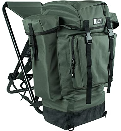 Zite Fishing Angelrucksack mit Stuhl - Rucksack-Stuhl Faltbar Angeln & Camping - Hocker Klappbar mit Stauraum - Angeltasche & Sitzkiepen Alternative
