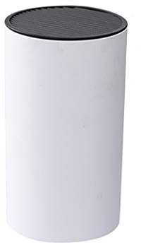 Bloc à Couteaux de Cuisine - Porte-Couteaux de Cuisine en Acier Inoxydable - Support de Rangement pour Couteaux Rond Peu encombrant (Blanc)