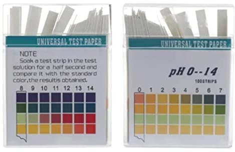 PH-remsor, 2-pack 0-14 Serie Professionellt Vetenskapligt PH-papper med Plastlåda för Vätska för Laboratoriet
