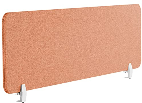 Beliani Pannello Divisorio Fonoassorbente per scrivania in PET Rosso Chiaro 160 x 40 cm