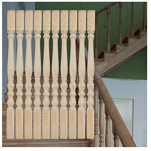 Geländer Außen/ Innen Treppengeländer Ersatz-Balusterspindel aus Holz für die Veranda-Reparatur, Treppengeländer-Pfostensäule für Innentreppen-Balkondeck-Geländersystem, 1/5/10/20 Stück ( Color : 10 p