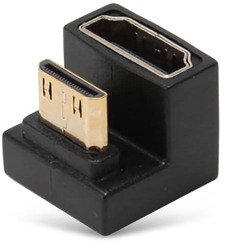 Bewinner Mini Adaptador HDMI a HDMI, 8K 60Hz 48Gbps 180 Grados Mini HDMI Macho a HDMI Hembra Conector, Convertidor HDMI en Forma de U para DSLR, Videocámara, PC