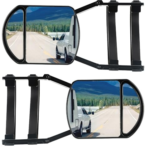 Piclafe Towing Mirrors, Mirror Extensions For Towing, 360 Degree Rotation Clip-on Dual View Tow Mirrors for Vehicle Car Truck Trailer, 2pcs
