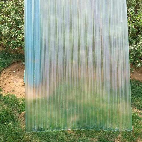Regensichere Polyester Wellbahn,Wellplatte für Carports,Dachplatten,Transparente Tageslichtplatten,3/4/5/7/10/15 Stück Wandblech Dachblech,Gewächshausplatte,mit Schrauben (0.9x2m/35x79in,15 Pcs)