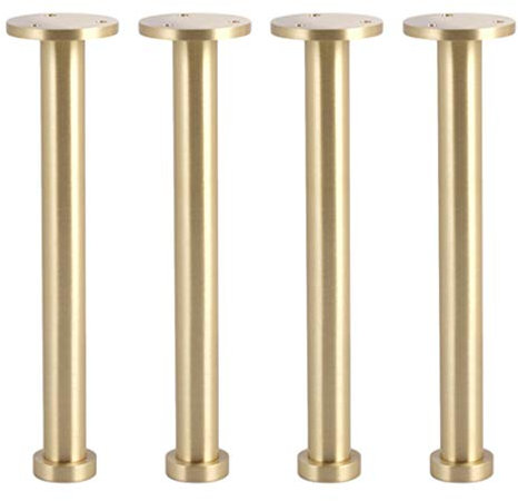 Couchtisch Beine, Messingmöbel Beine Verstellbare Möbel Füße Tischbeine, Reiner Kupfer, Bodenschutzmuster, Gebürstete Kupferfinish, 4 Stücke Couchtischbeine/Messingschraube/4In/10Cm