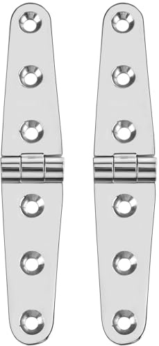 QWORK® 316 Edelstahl Marine-Riemenscharnier 28 x 152 mm, 3 Loch Torscharnier für Boot, Heim-Hardware