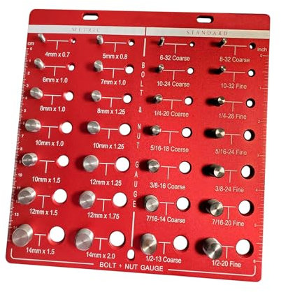 Gewindeprüfer für Mutter und Bolzen, 28-Bit/34-Bit-Gewindeprüfer, Gewindelehre, metrische und Standard-Wandmontage, Aluminiumlegierung, Gewindekennung (28 Bit)