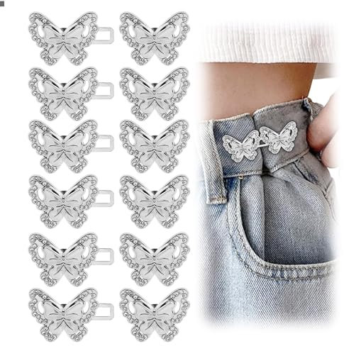 Mrltau 6 sets Hosen Taillenspanner, Jeans Knöpfe Hosen Enger Machen, Hosenknöpfe für Jeans, Hose Enger Machen Clip, Jeansknopfspanner für Rock-Hosen-Jeans