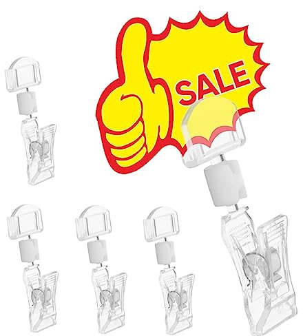 Tofficu 40stücke Preisschild- Mit Drehbarem Clip Acryl Etikettenhalter Für Einzelhandel Supermarkt Und Ausstellungen Installieren Bedienen Stabil Und Langlebig