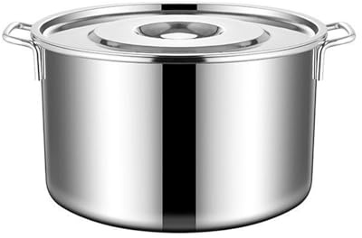 Olla sopera de acero inoxidable con tapa, olla gigante, olla con tapa de, olla para carne, olla de acero inoxidable (Diámetro interior 50 cm/19,7 pulgadas)