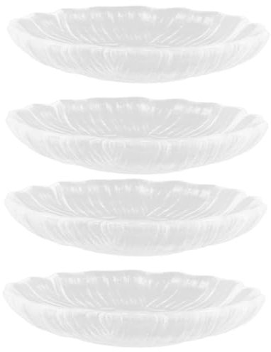 Cabilock 4 Pièces soucoupe bol de sauce bols à trempette transparents assiette transparente en verre décoration repas plat plaque de verre dessous de verre décoratif Un verre Réutilisable