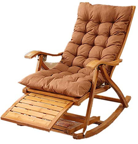 GAROEN Schaukelstuhl, bequemer Schaukelstuhl, Loungesessel mit Kissen aus Baumwollstoff, schicken Sie den Älteren EIN Geschenk, Loungesessel (blau M)