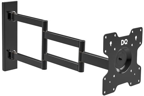 DQ WALL SUPPORT Rotate XL Support TV Mural, Long Bras pivotant Distance, allonger, pivoter, Incliner, Tourner, TV env. 27-55 Pouces - 25 kg, jusqu'à VESA 200x200mm (Noir, 70 cm / 25 kg)