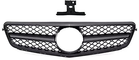 Auto Frontgrill Kühlergitter Ersatz Für Benz W204 C 2007 2008 2009 2010 2011 2012 2013 2014 Frontgrill Einlassgitter Renngrill C43 Für AMG-Stil(Matt-schwarz)