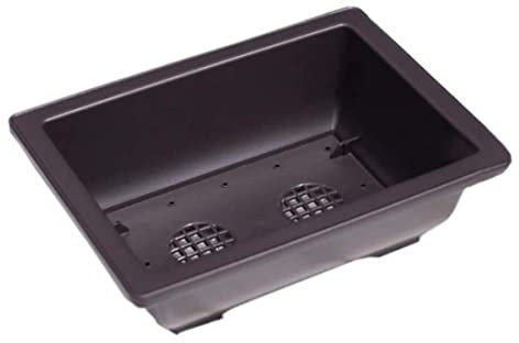 Veesper Allenamento vasi di Bonsai, pentola di Alberi Bonsai, Ciotola Nursery pianta pianta in plastica in plastica rettangolo quadle quadrate Contenitore per succulento (26x19x8,5 cm)