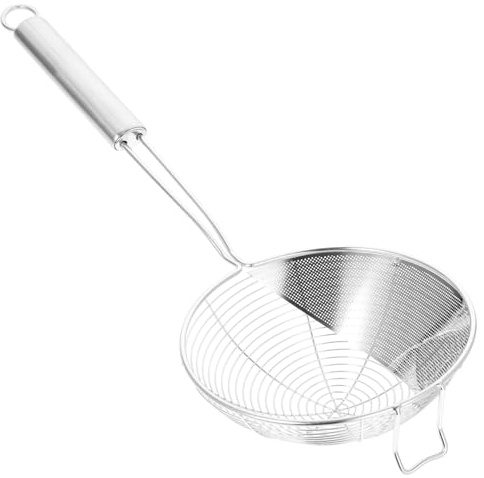 MAGICLULU Multi-Function Colander Spoon Hanging French Fries Strainer Metal Pasta Colander Kitchen Utensil