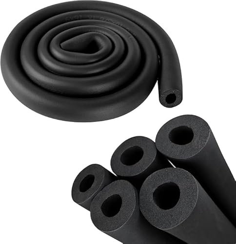Tube D'isolation Isolation Tuyaux Chauffage Ø 25 mm Isolation de Tuyau 1.8m Tuyau D'isolation pour Chauffage et Tube Climatisation (Noir, 25mm)