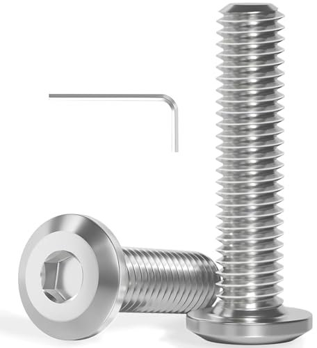 Wavanta M5 Bolts, M5 x 20mm Flat Head Hex Socket Cap Screws Bolts, Full Thread A2 304 Stainless Steel Screws with Hex Key, Ideal for Furniture Assembly/Machinery Repair Pack of 20