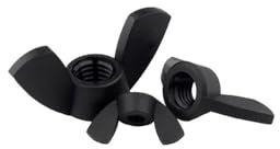 LMPVPDGADZ Nylon-Flügelmutter, weiße Tellermutter, schwarzer Kunststoff-Schmetterling, handgedrehte Barrenhornschraube M4 M5 M6 M8(Black,M10 5PCS)