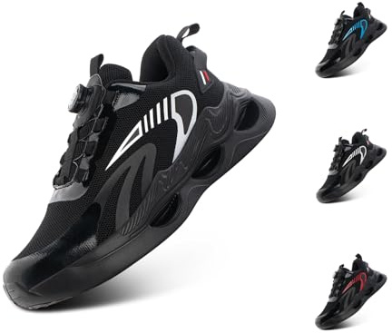 Hitmars Chaussure de Course Homme Respirante Chaussures de Sport Gym Fitness Athlétiques Légères Chaussures de Running Confortables Jogging Sneakers Noir 43 EU