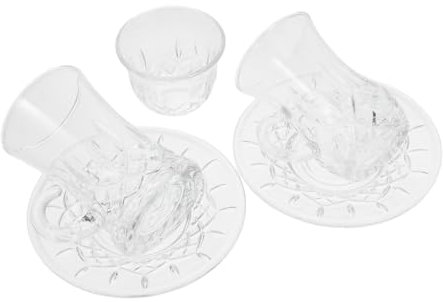 iplusmile Tè in Vetro Trasparente Tazze Per Turco e Tè Design Piccolo e Piattino Per Colazione o Vintage