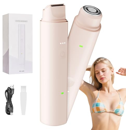 Bikini Trimmer Women,2 in 1 Double Head Lady Shavers for Women,USB Rechargeable Waterproof Electric Razor for Womens,Wet & Dry,for Face Body Armpit Bikini Leg Hair Removal