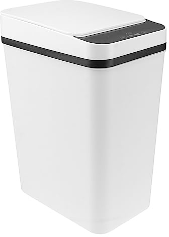 PRETYZOOM Poubelle Intelligente Automatique 10L Poubelle de Salle de Bain en ABS Capteur de Mouvement Design Compact pour Petits