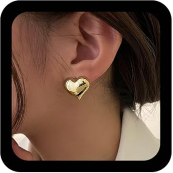 Xmsrn Boucles D 'oreilles Bouffantes Forme Coeur Boucles D 'oreilles Forme Coeur Minimales Bijoux Pour Femmes