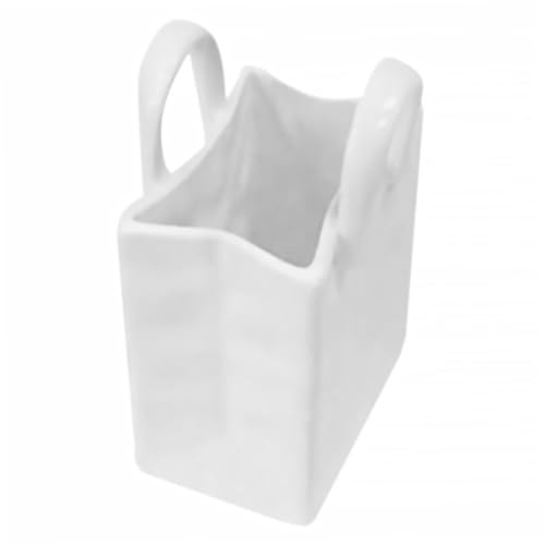 FONDOTIN Vaso Decorativo in Forma di Borsa con Manici Penne Compatto e Moderno per Arredamento Casa e Centro Tavola