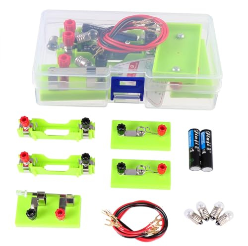 TOBBOMEY Einfaches Physik Experiment Baukasten mit Stromkreis Lerngerät Robustes Elektrolabor Zubehör für Grundschule und Laborunterricht Interaktives Experimentierkit mit Batterie