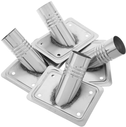 CLISPEED 4pcs Metal Floor Brush Connectors Broom Head Adapters Metal Handle Brackets Replacement Parts for Pool Floor Cleaner Brushes Compatible with Long Handle Brooms