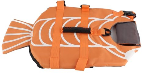 Chaqueta de vida para perros con mango ergonómico | Chaleco de flotación ajustable para nadar/barco/kayak | Strong D - Ring & Quick - Tela seca para perros pequeños y grandes (L)