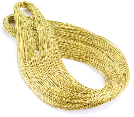 Leliafleury 100 Meter Light Gold Twine String 1mm Metallic Cord Non Stretch Metallic String Gift Tag Cord for Crafts Gift Wrapping