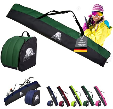 BambiniWelt by Rafael K. Ski Set - Skischuhtasche 40x42x30cm - Skitasche wasserdichte Wintersporttasche mit Reißverschluss - Skiaufbewahrungtasche für Ski, Skischuhe, Helm & Handschuhe