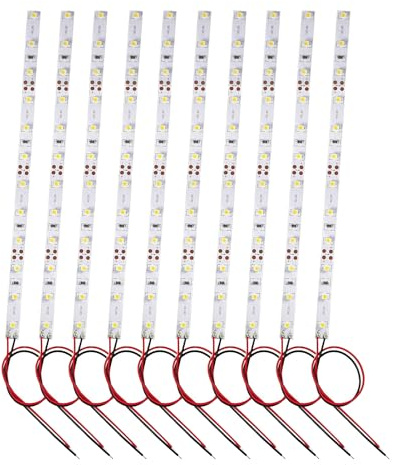 HUAZIZ 10 Stück LED Modellbau Hausbeleuchtung 20 cm Warmweiss mit Kabel 12-18V, Modellbau Led Beleuchtung, 12-LED