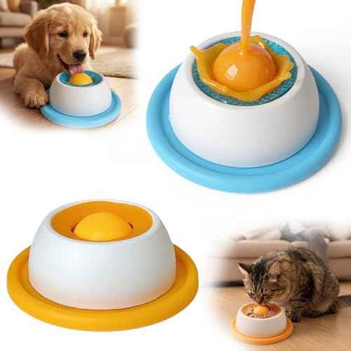 MinXin 2 Stück Schleckball Hund, Hundelickspielzeug, Schleckball für Hunde, Interaktives Hundespielzeug, Leckmatte Hund, Dog Licking Bowl rutschfest, für Hunde Katzen Welpen