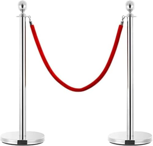 Stanchion Stand Seil Rot Und Silber Samt Mit Farbe Rot Samt Seil Mit Silber Haken