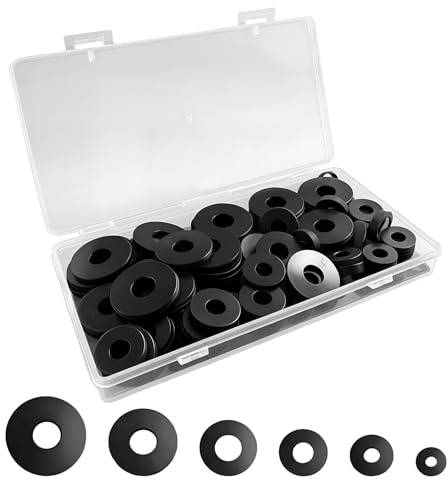 150 Stück Gummi Unterlegscheiben,6 Größen Unterlegscheiben Kunststoff, Durchmesser 30/25/20/16/12/10.5mm,Verschleißfeste Wasserdichte Distanzhülsen Kunststoff für Möbelpflege,Werkstätten, Geräteschutz