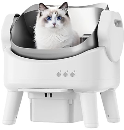 Lettiera Per Gatti Autopulente | lettiera automatica | Vassoio in Acciaio Inox | Con Controllo Degli Odori | 4 Sensori Di Sicurezza | Controllo Tramite App | Extra Large | Facile Da Pulire
