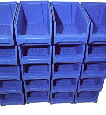 30 Stapelboxen (blau) Gr. 3, Made in Germany